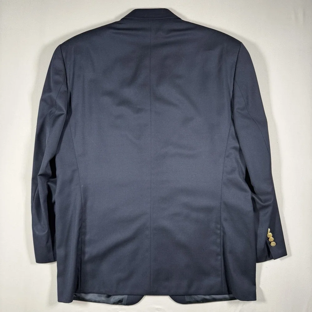 Ralph Lauren Mens Navy Wool Blazer Gold Buttons 43R Classic Sport Coat